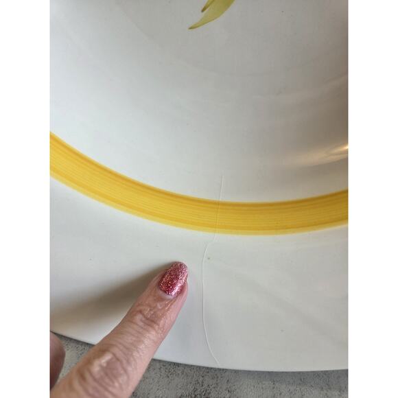 Crate & Barrel White Vegetable Serving Bowl/Judith Moss Kruger Italy 13½" GUC - Picture 8 of 14